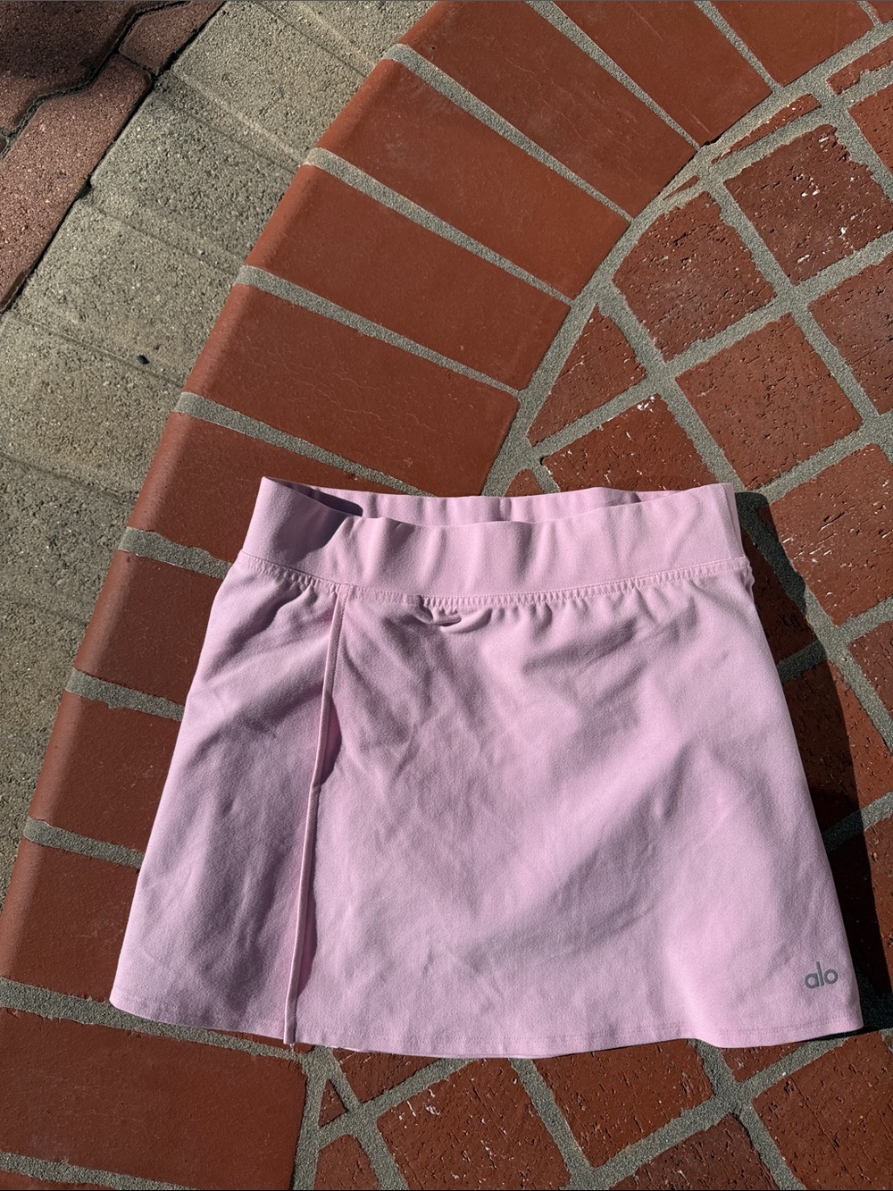 ALO Yoga Pink Mini Skirt with Side Pleat
